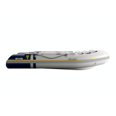 Yellow V inflatable boat without air-/alu deck 2,7m., grey and blue