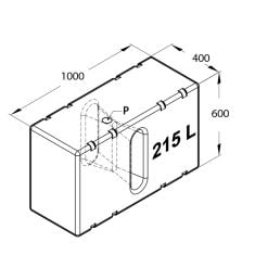 215 liter tank för septik, diesel samt färskvatten