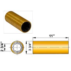 ØA 2 3/4" x ØB 3 3/4" x C 11" - brass