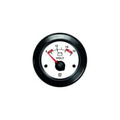 Volt meter 52 mm white 12 V