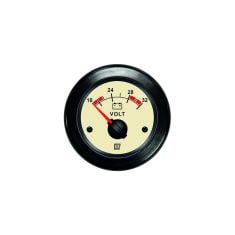 Volt meter 52 mm cream 24 V