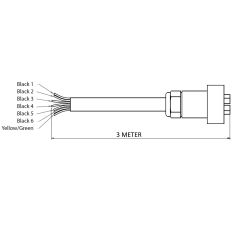 Cable from EC*EE to gearbox L=3M 6 wires