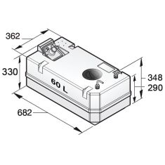 60 liter Dieseltank, Inkl. anslutningar, för 10 mm bränsleslang