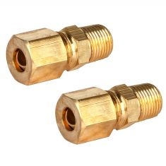 Hydraulic male conn.1/4"bsp 10mm tube straight,brass (set of 2 ps)