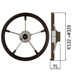 Ratt belagd med PU-skum typ KS, Ø32 cm - Svart