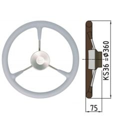 Ratt belagd med PU-skum typ KS - Ø36 cm - Grå