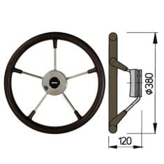 Ratt belagd med PU-skum typ KS, Ø38 cm - Svart