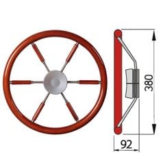 Ratt med mahognybeklädd ring typ KWL - Ø38 cm