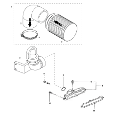 Vetus M3.09 Air intake - new model with airfilter