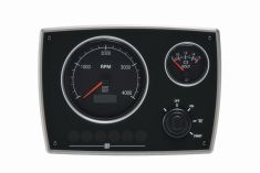 Alu Motorpanel, Andra Generationen 12V, 2 Svarta Instrument (4k RPM)