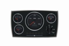 Alu Motorpanel MPA34, Andra Generationen 12V, 4 Svarta Instrument (5k RPM)