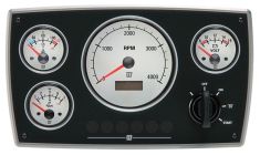 Alu Motorpanel MPA34, Andra Generationen 12V, 4 Vita Instrument (5k RPM)