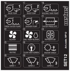 Set name plates np12 for switch panels p6/p8/p12