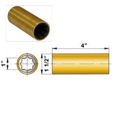 ØA 1", x ØB 1 ½" x C 4" - brass