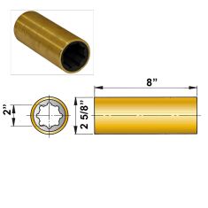 ØA 2" x ØB 25/8" x C 8" - brass