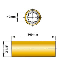 ØA 40 mm x ØB 21/8" x C 160 mm - brass