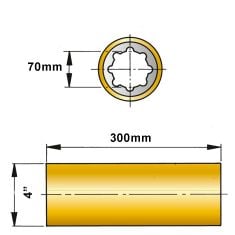 ØA 70 mm x ØB4" x C 300 mm - fenol resin