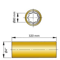 ØA 80 mm x ØB 4" x C 320 mm - fenol resin