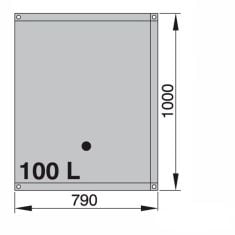 100 liter - Flexibel septik/avloppsvattentank - (inkl. vinklade slanganslutningar 16 och 38 mm)