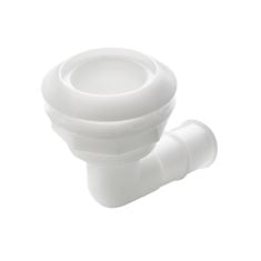 Delrin (plast) Delrin (plast) Bordsgenomföring 90° hög fläns - för slang Ø 28 mm (11/8&#34;)