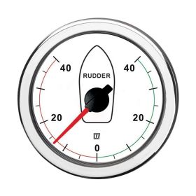 Roderindikator vit 100 mm synlig urtavla / 100 mm utskärning 12/24 V
