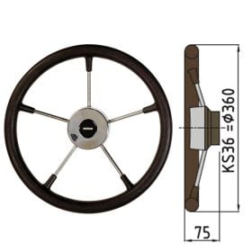 Ratt belagd med PU-skum typ KS - Ø36 cm - Svart