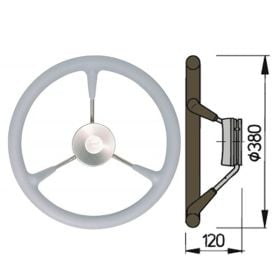 Ratt belagd med PU-skum typ KS - Ø38 cm - Grå