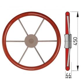 Skeppsratt med mahognyring, typ KW - Ø45 cm