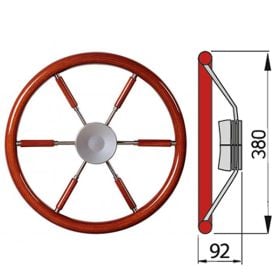 Ratt med mahognybeklädd ring typ KWL - Ø38 cm