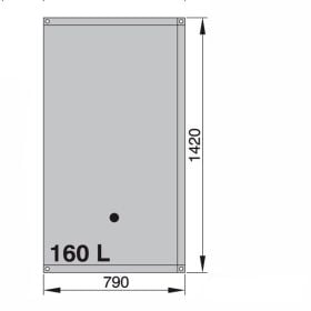 160 liter - Flexibel septik/avloppsvattentank - (inkl. vinklade slanganslutningar 16 och 38 mm)