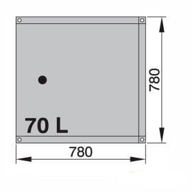 70 liter - Flexibel septik/avloppsvattentank - (inkl. vinklade slanganslutningar 16 och 38 mm)